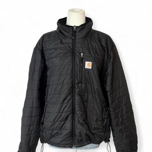 Carhartt black quilted insulated jacket lightweight puffer workwear streetwear L